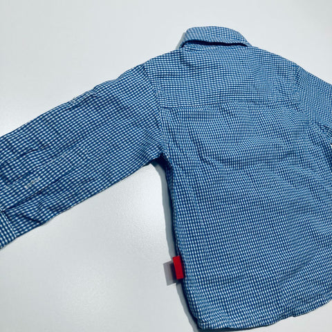 Blue Check Long Sleeve Button Up Shirt