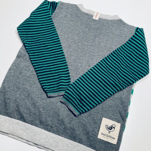 Green Navy Grey Striped Jumper Top