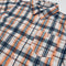 Short Sleeve Button Up Shirt Orange Black Check