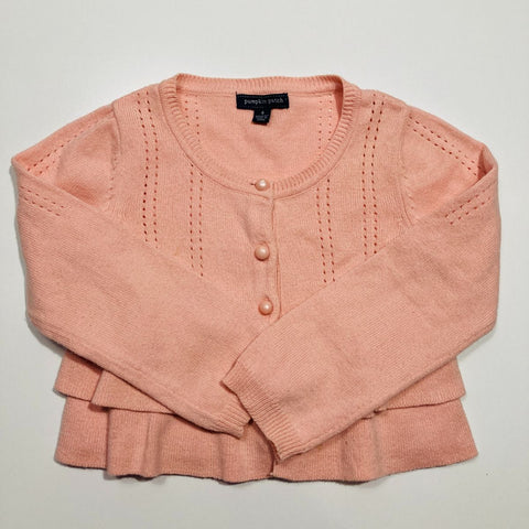 Sweet Pink Cardigan with Peplum Waist