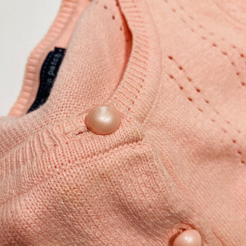 Sweet Pink Cardigan with Peplum Waist