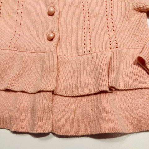 Sweet Pink Cardigan with Peplum Waist