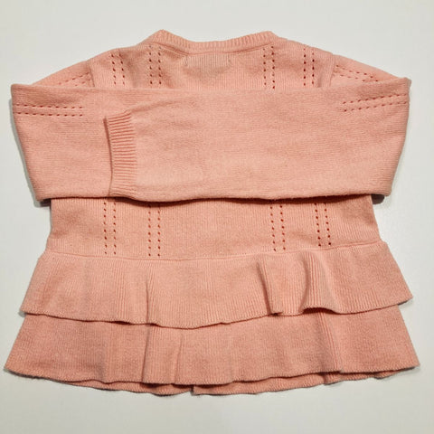 Sweet Pink Cardigan with Peplum Waist