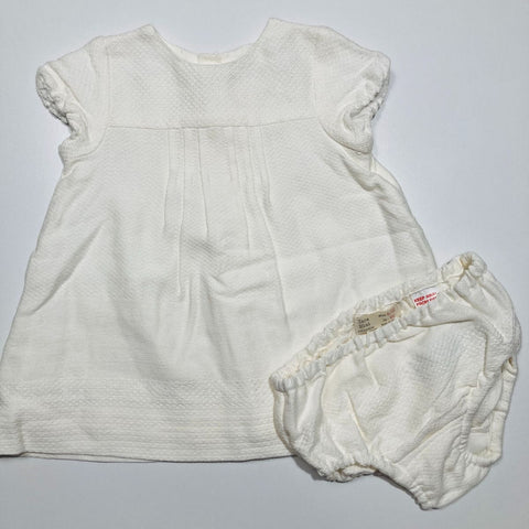 White/Cream Cotton Dress with matching Bloomers