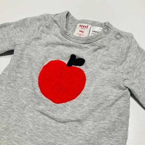 Red Apple  Long Sleeve Bodysuit