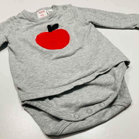 Red Apple  Long Sleeve Bodysuit