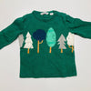 Long Sleeve Top with Tree Print Pattern