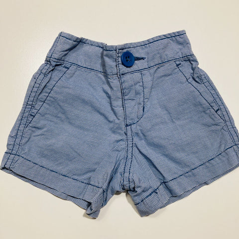 Blue and white striped shorts 
