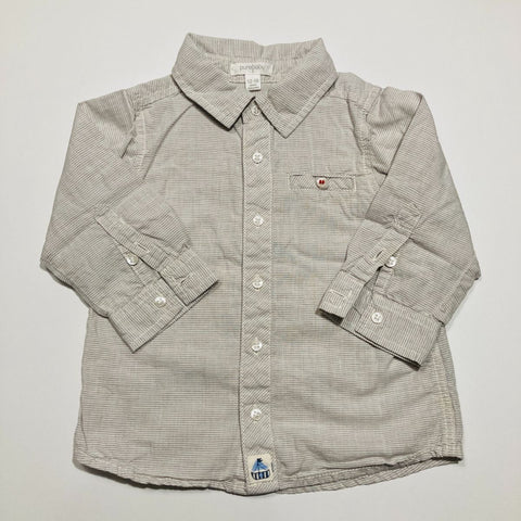 Grey Striped Button Up Shirt 