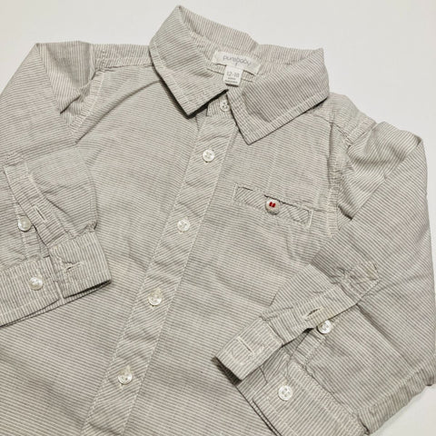 Grey Striped Button Up Shirt