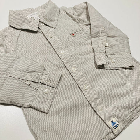 Grey Striped Button Up Shirt