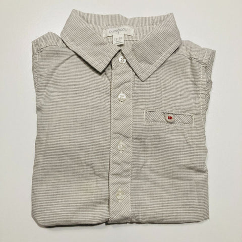 Grey Striped Button Up Shirt