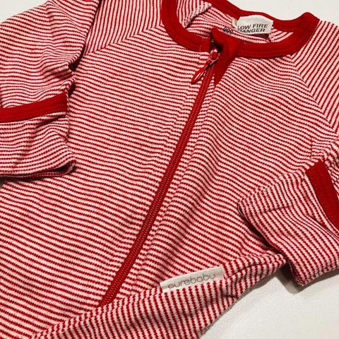 Purebaby Red and White Striped Bodysuit