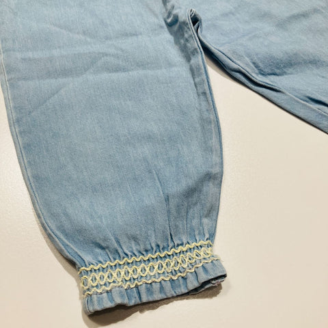 Blue Harem Pants with Elastic and Adjustable Waist