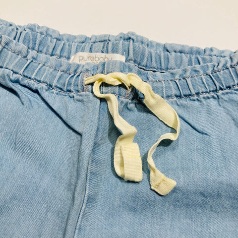 Blue Harem Pants with Elastic and Adjustable Waist