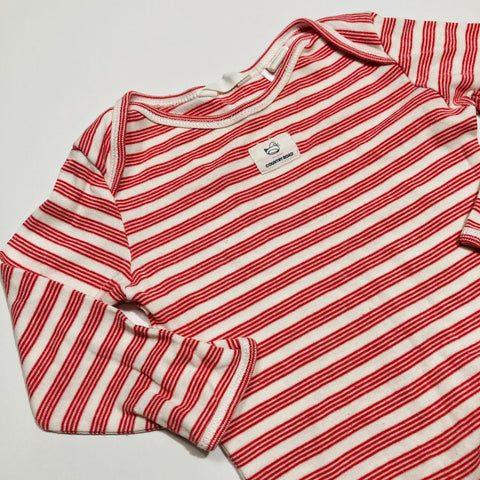 Red & White Horizontal Stripes Bodysuit