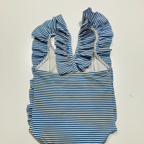Blue and White Striped Bathers One Piece Swimsuit