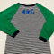Green Sleeved Navy white Striped Long Sleeve Bodysuit for Newborn
