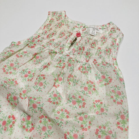 Singlet Romper Bodysuit with Pink Flowers