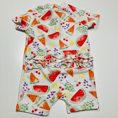 Summer rashie romper with frill peplum