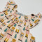 Dress with Flutter Sleeves and Toy Soldier Christmas Print
