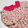 Baby Doll Dress with Pink Polka Dots Collar and Pink Floral Print