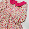 Baby Doll Dress with Pink Polka Dots Collar and Pink Floral Print