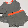 Long Sleeve Peplum Rashie Top with Matching Bottoms