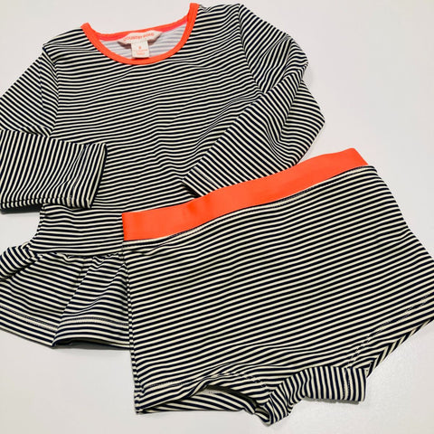 Long Sleeve Peplum Rashie Top with Matching Bottoms
