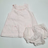 Pink Frill Neckline Sleeveless Dress with matching Bloomers