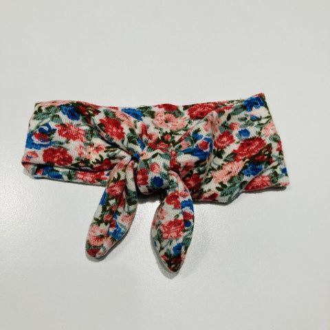 Headband White & Floral Print