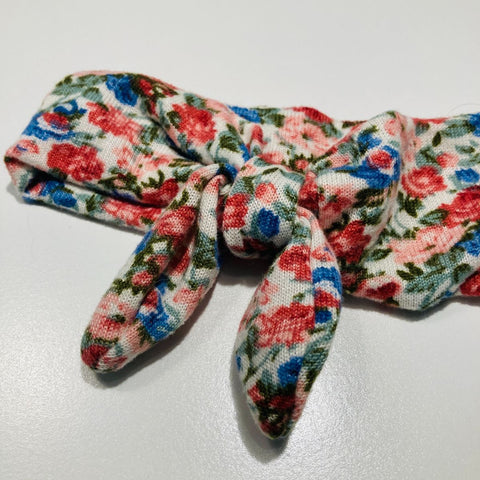 Headband White & Floral Print