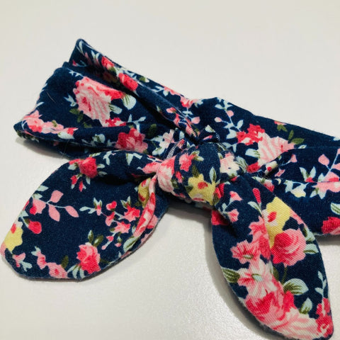 Headband Navy & Floral Print