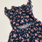 Navy Dress Frill Sleeves and Tie Back