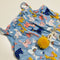 Llama Romper with Mustard Pom Pom Tie