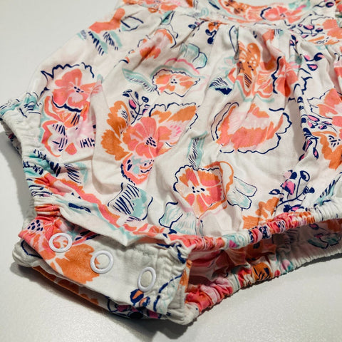 Frill Floral Bodysuit with Flutter Sleeves