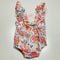 Frill Floral Bodysuit with Flutter Sleeves