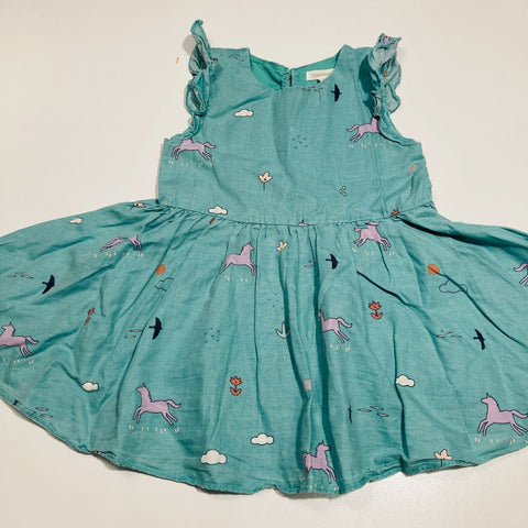 Green Dress with Frill Sleeves