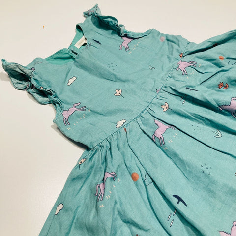 Green Dress with Frill Sleeves