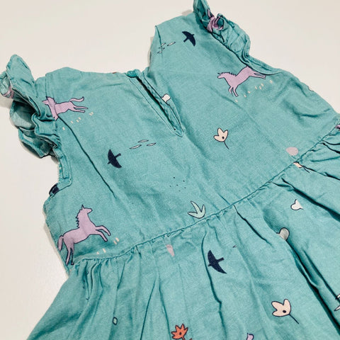 Green Dress with Frill Sleeves