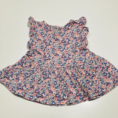 Floral Dress with Flutter Sleeve