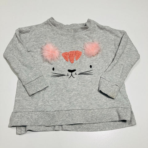 Grey Jumper with Fluffy Pink Ears