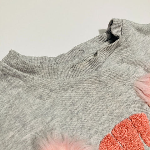 Grey Jumper with Fluffy Pink Ears