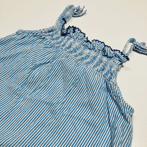 Singlet Top Blue & White Stripes