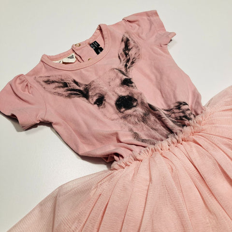 Pink Bodysuit with Tutu and Short Sleeves