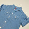 Blue Check Button Up Shirt with Short Sleeves