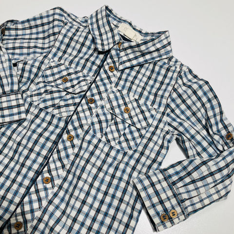 Purekids Button Up Shirt Checked Print