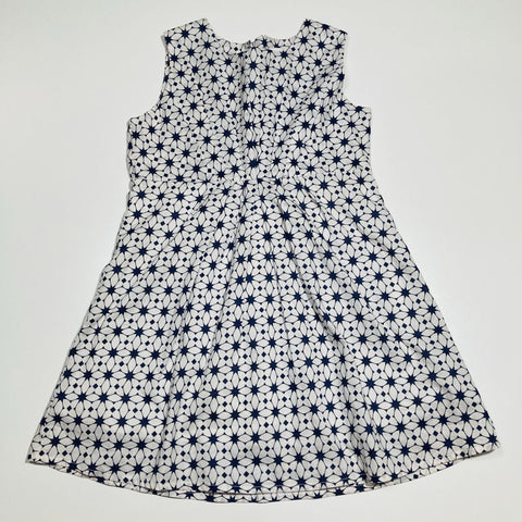 White and Navy Sleeveless Dress