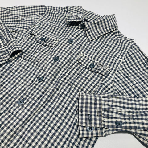 Black and White Checked Long Sleeve Button Up Shirt