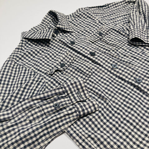Black and White Checked Long Sleeve Button Up Shirt